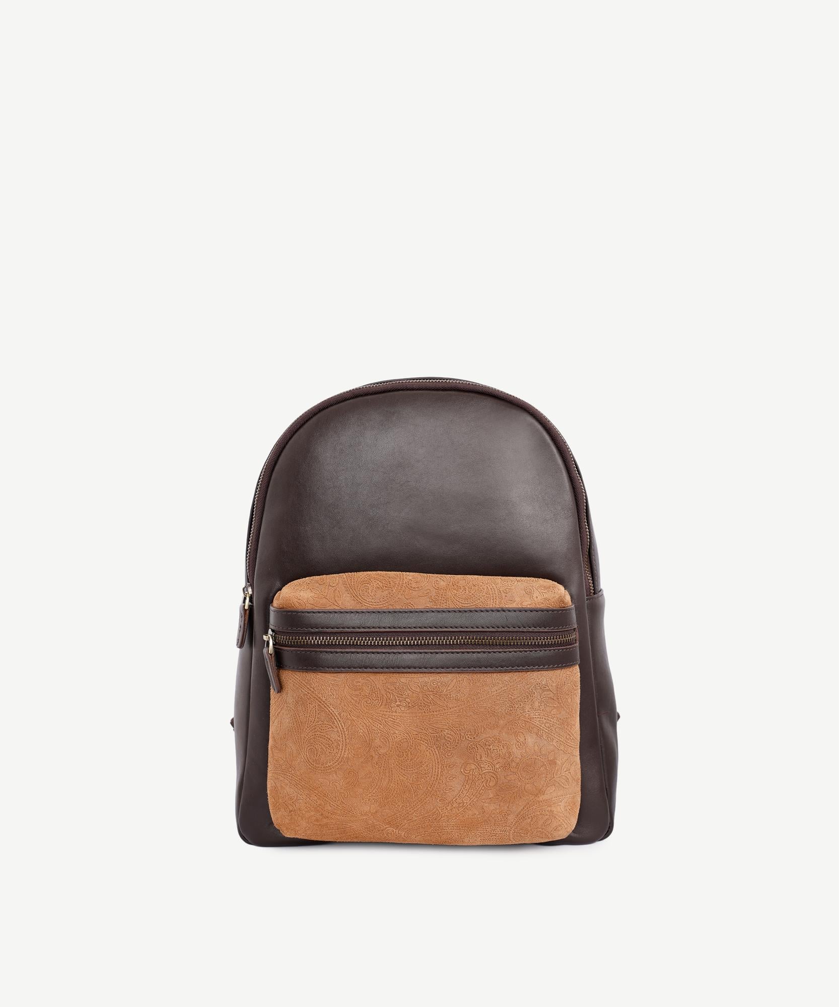  YARGICI Şal Baskı Cep Detaylı Deri Sırt Çantası