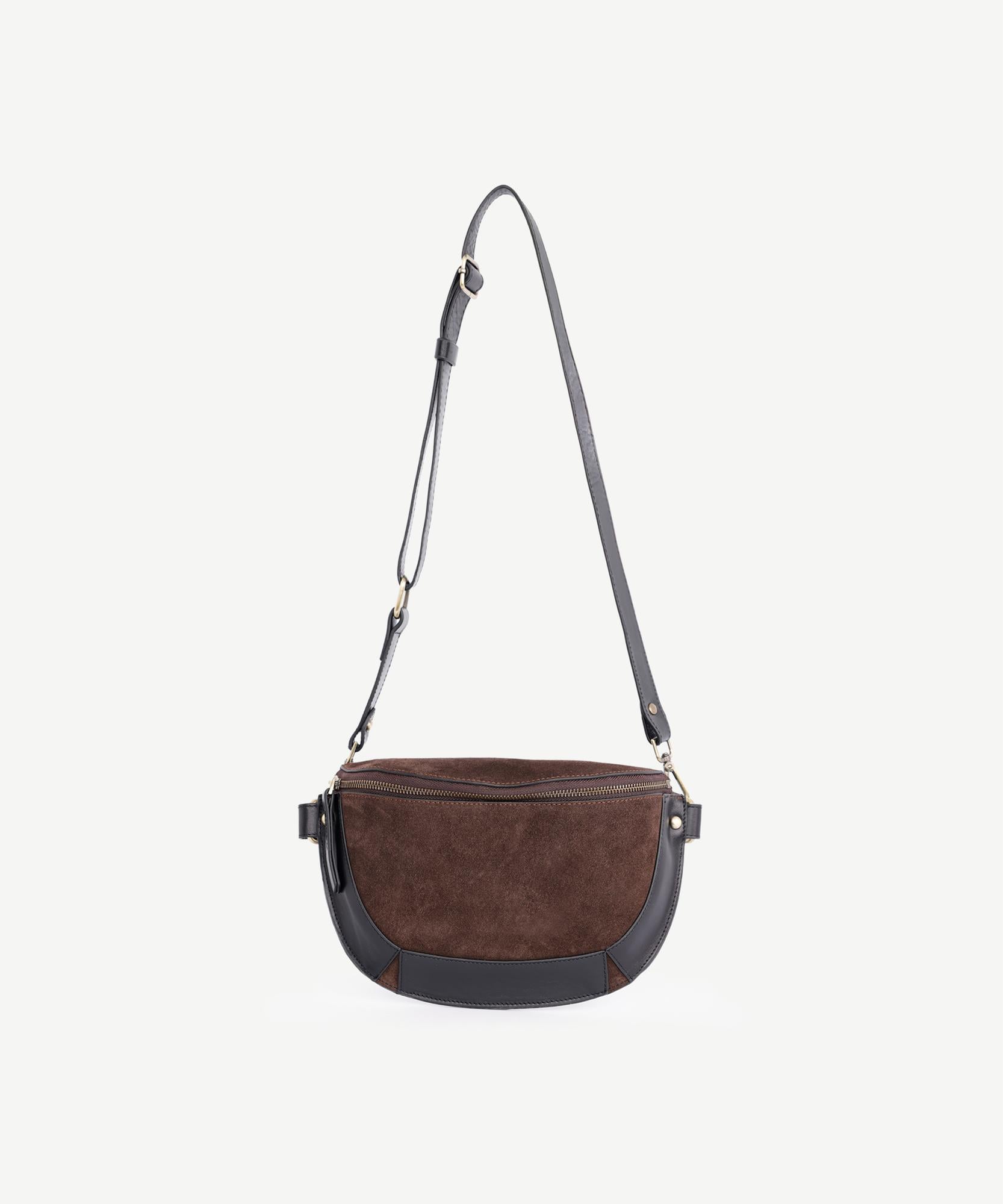  YARGICI Deri Garnili Süet Bel Çantası