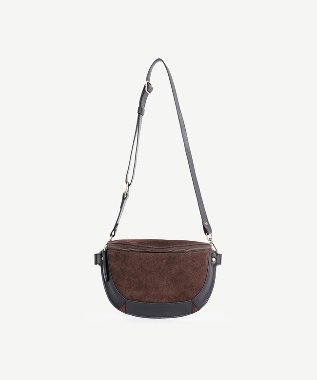  YARGICI Deri Garnili Süet Bel Çantası