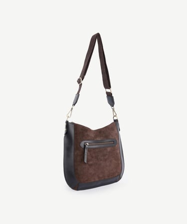  YARGICI Deri Garnili Süet Omuz Çantası