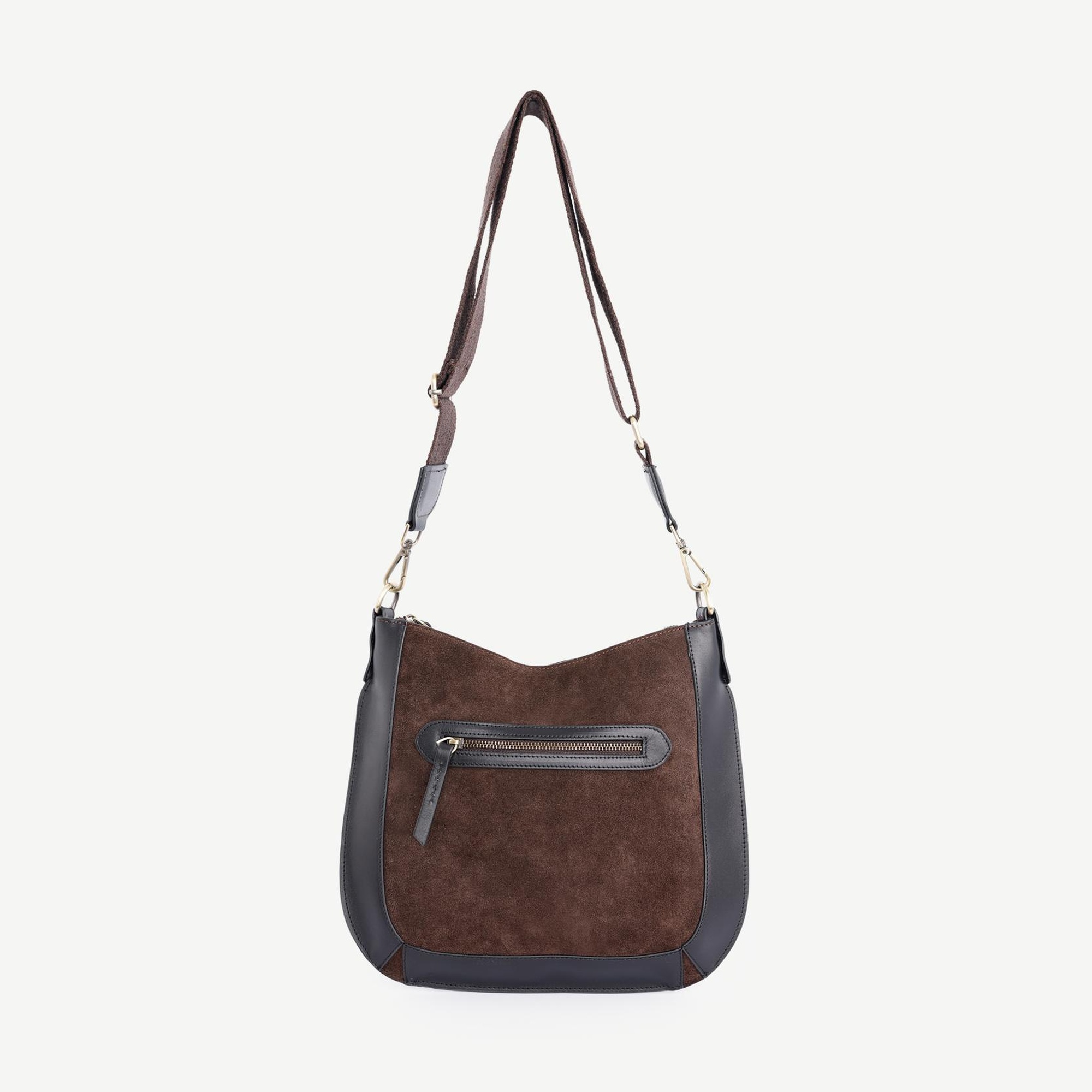 YARGICI Deri Garnili Süet Omuz Çantası