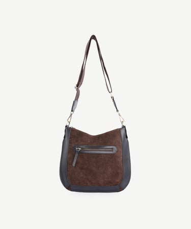  YARGICI Deri Garnili Süet Omuz Çantası