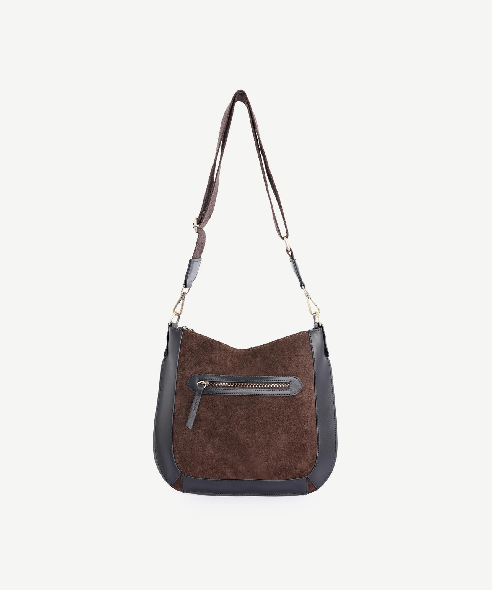  YARGICI Deri Garnili Süet Omuz Çantası