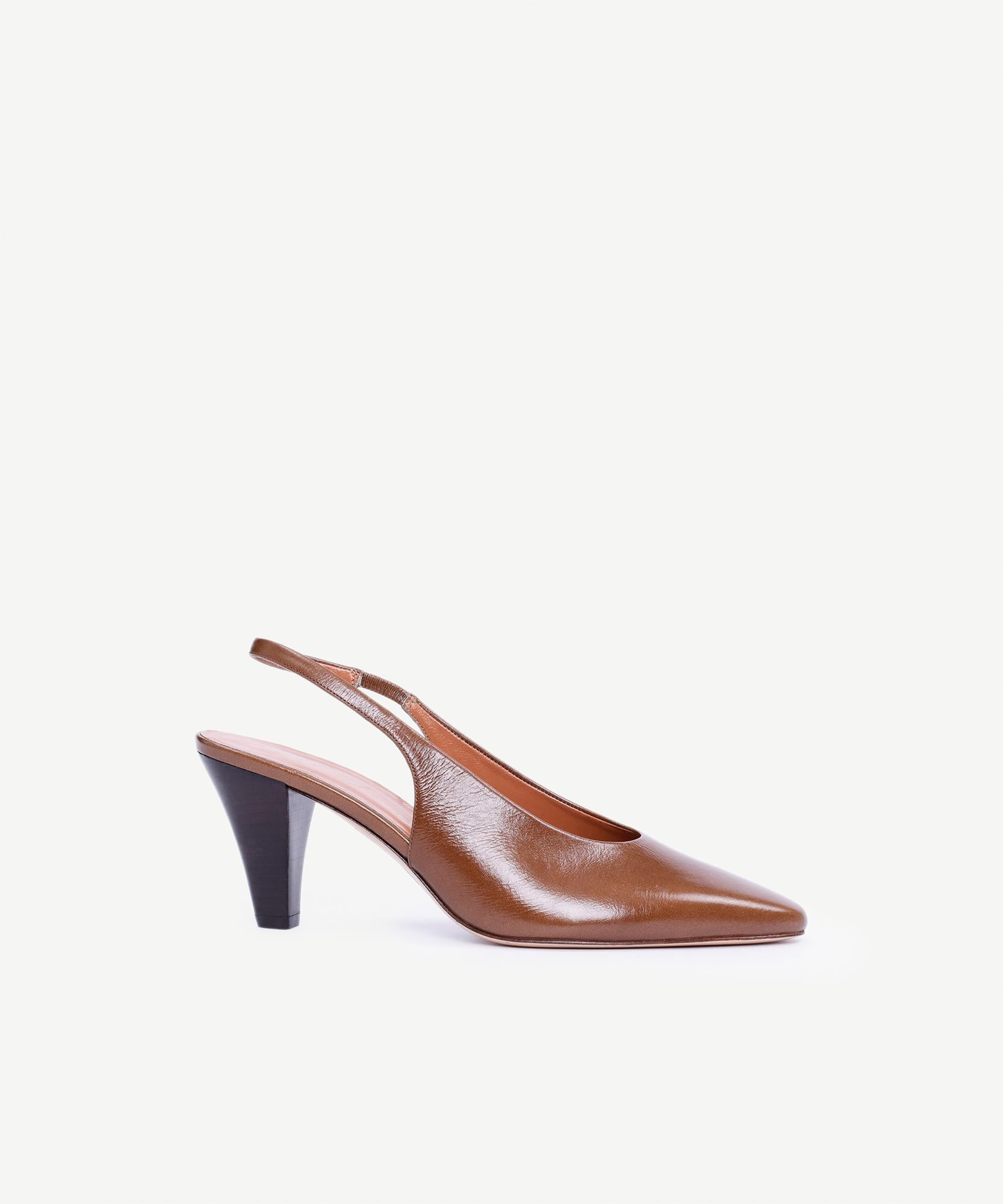  YARGICI Arkası Açık Deri Topuklu Ayakkabı