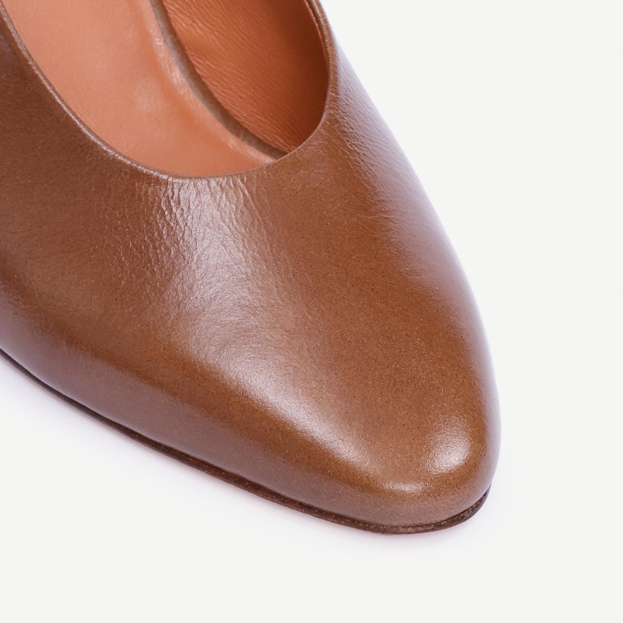 YARGICI Arkası Açık Deri Topuklu Ayakkabı