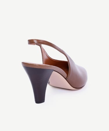  YARGICI Arkası Açık Deri Topuklu Ayakkabı