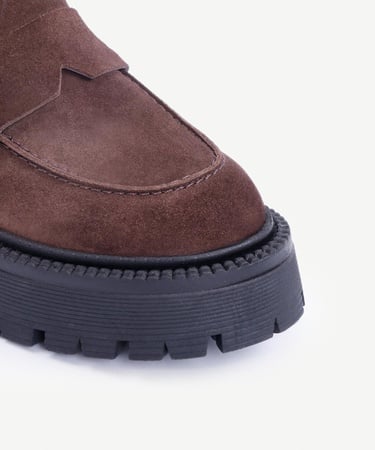  YARGICI Yüksek Tabanlı Deri Loafer