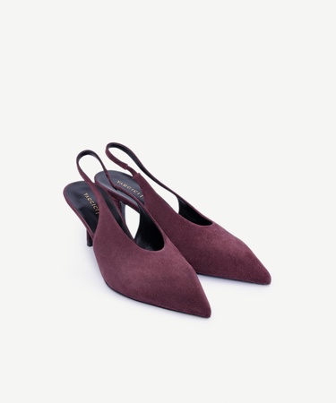  YARGICI Arkası Açık Sivri Burunlu Topuklu Ayakkabı