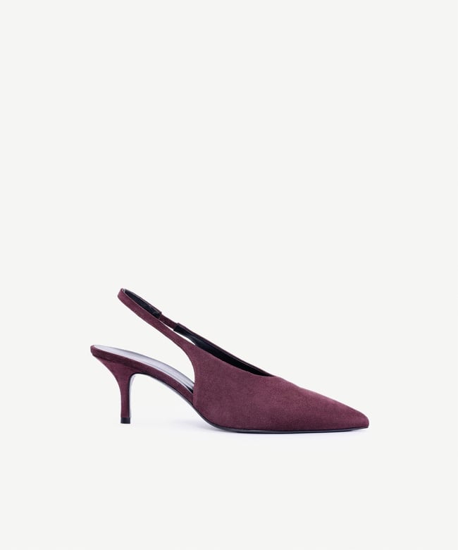  YARGICI Arkası Açık Sivri Burunlu Topuklu Ayakkabı