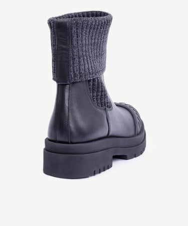  YARGICI Bileği Triko Detaylı Deri Bot