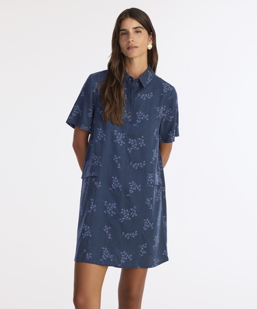  YARGICI Düz Gömlek Yaka Kısa Kol Elbise