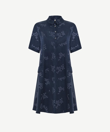  YARGICI Düz Gömlek Yaka Kısa Kol Elbise