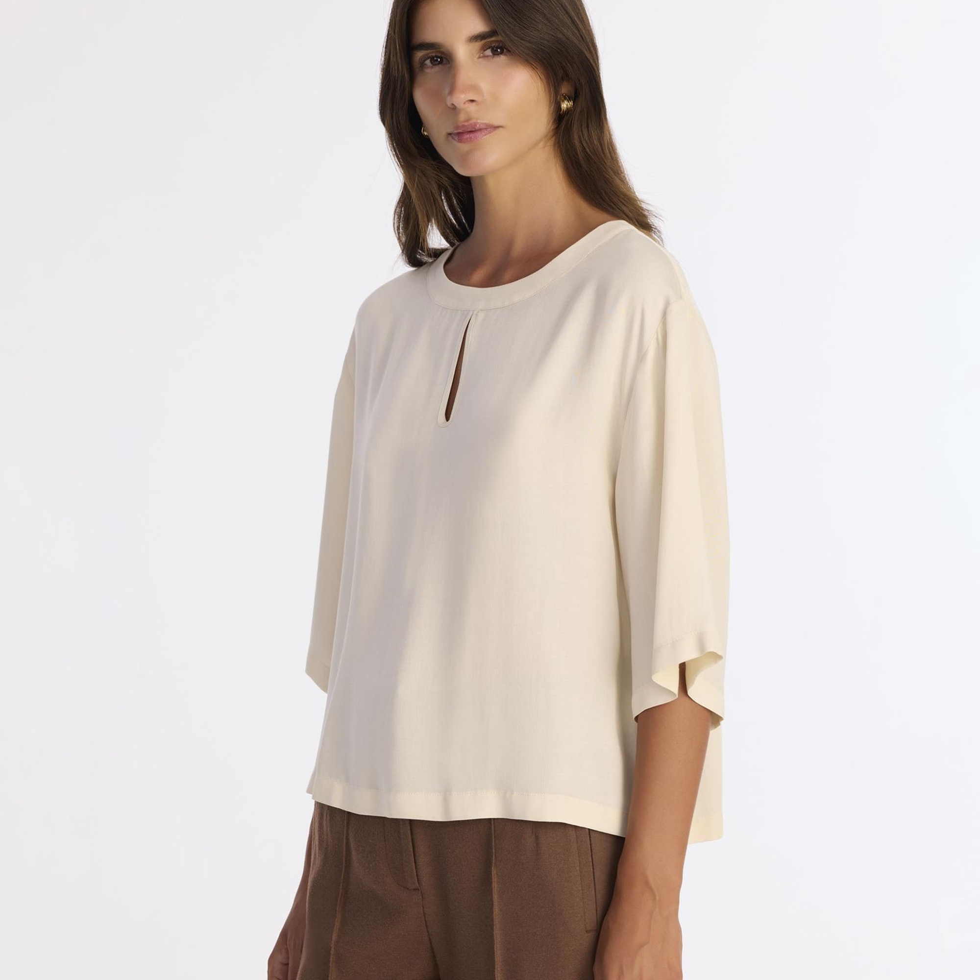 YARGICI Regular Bisiklet Yaka 3/4 Kol Bluz