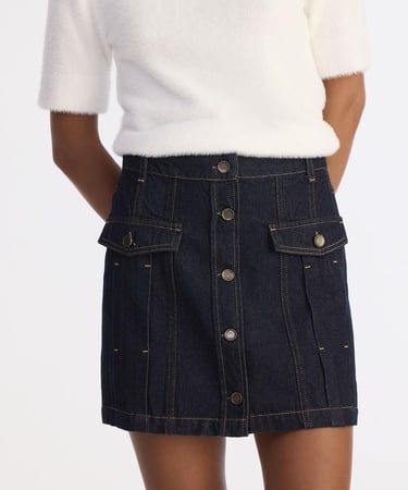  YARGICI Pens Detaylı Düğmeli Kısa Denim Etek