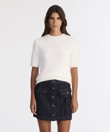  YARGICI Pens Detaylı Düğmeli Kısa Denim Etek