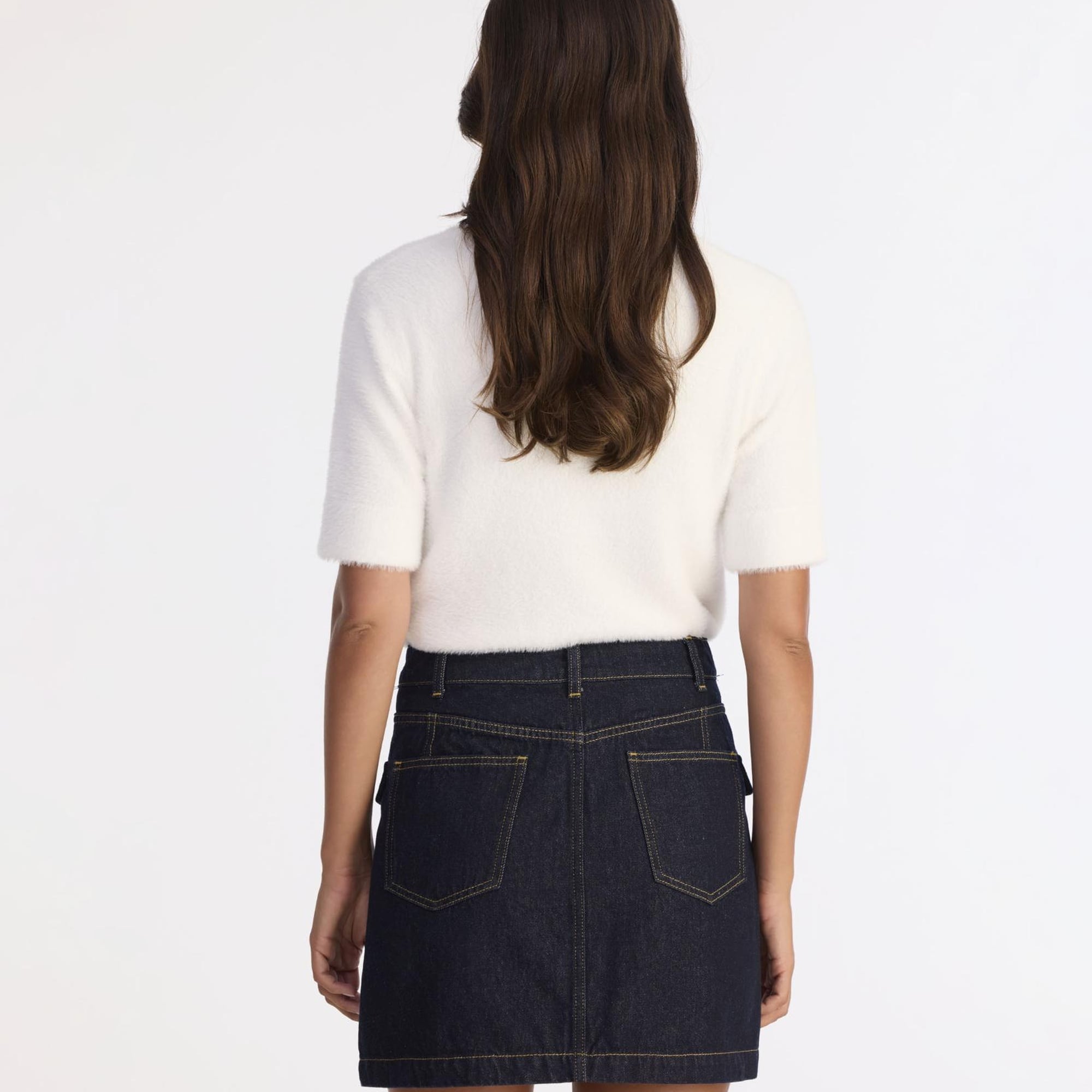 YARGICI Pens Detaylı Düğmeli Kısa Denim Etek