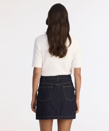  YARGICI Pens Detaylı Düğmeli Kısa Denim Etek