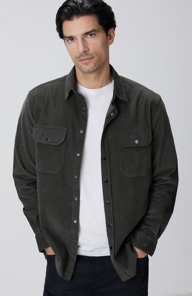  Network Erkek Haki Fitilli Kadife Gömlek