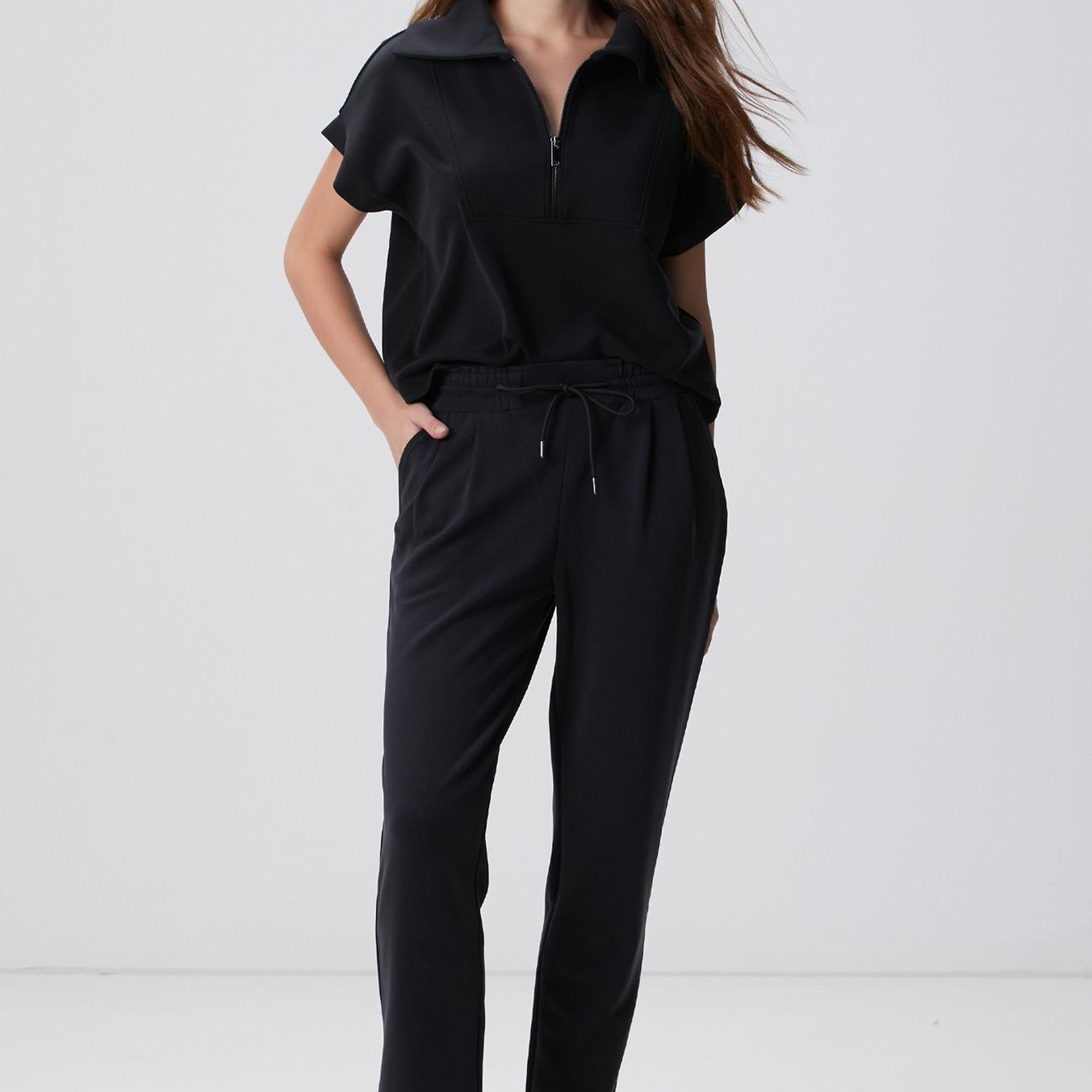 Network Kadın Siyah Modal Karışımlı Eşofman