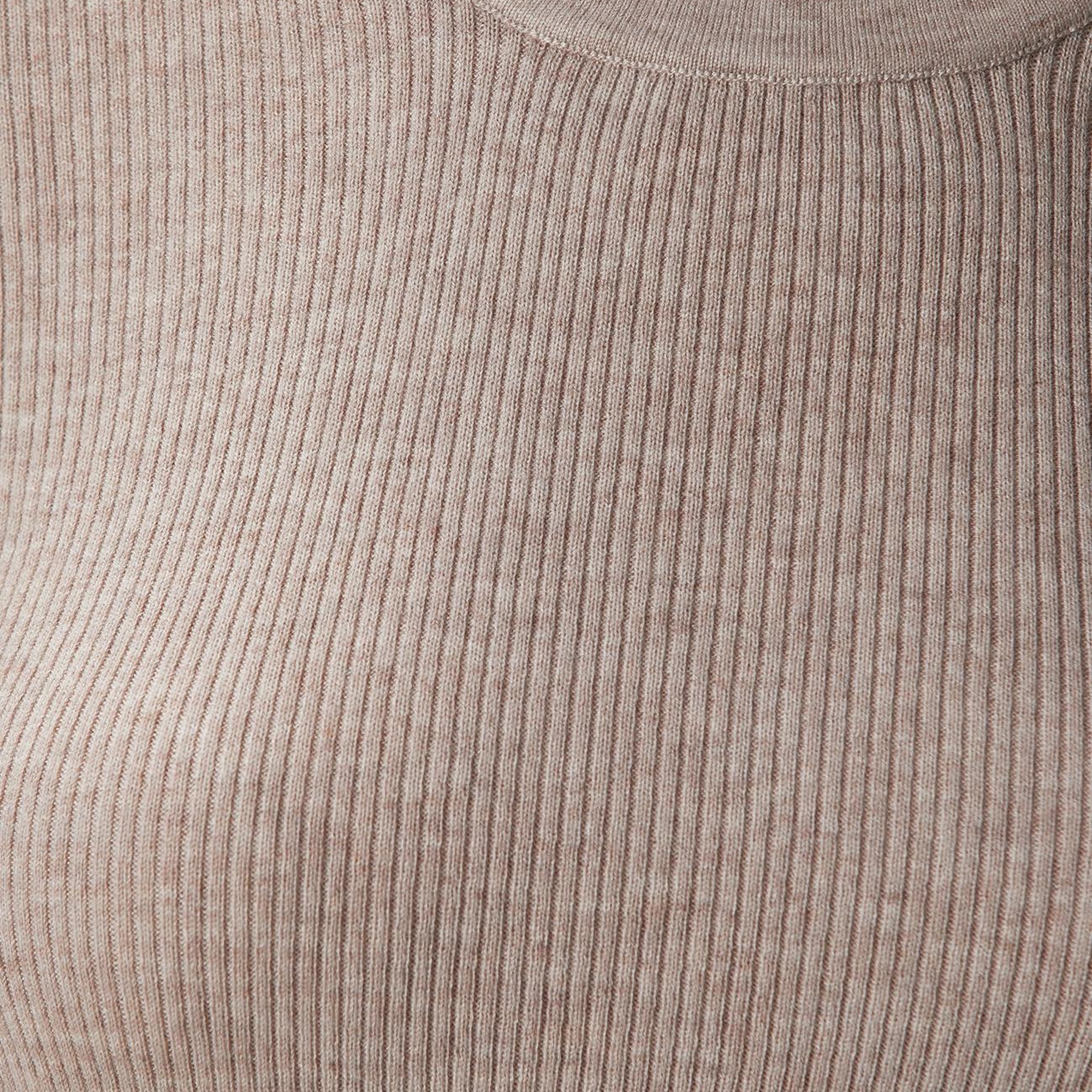 Network Kadın Vizon Melanj Çift Renkli Kısa Kol Triko Kazak