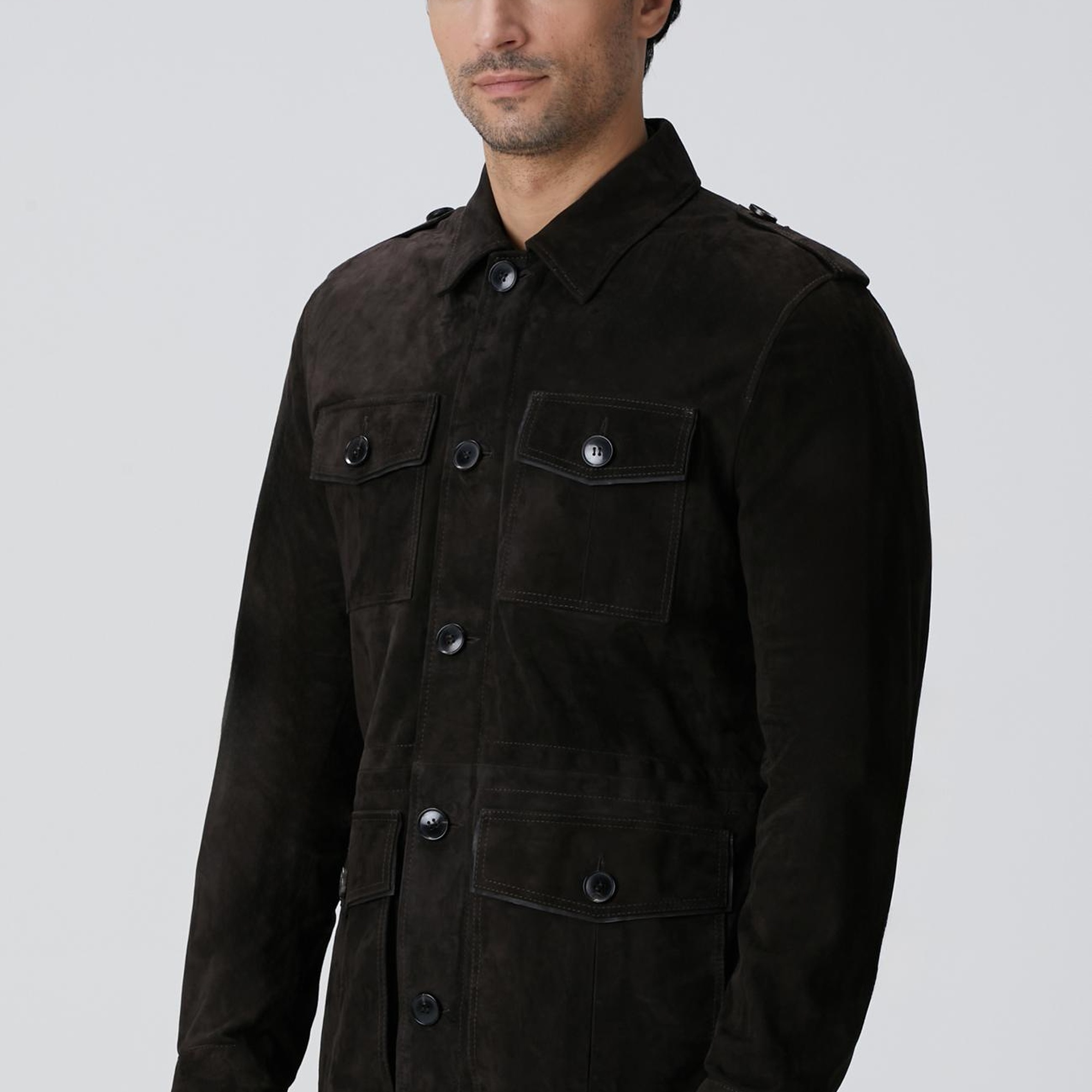 Network Erkek Kahverengi Deri Coat Ceket