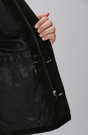  Network Erkek Kahverengi Deri Coat Ceket