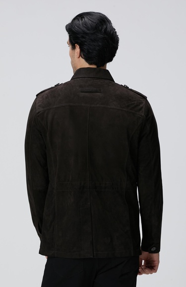  Network Erkek Kahverengi Deri Coat Ceket