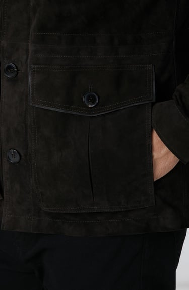  Network Erkek Kahverengi Deri Coat Ceket