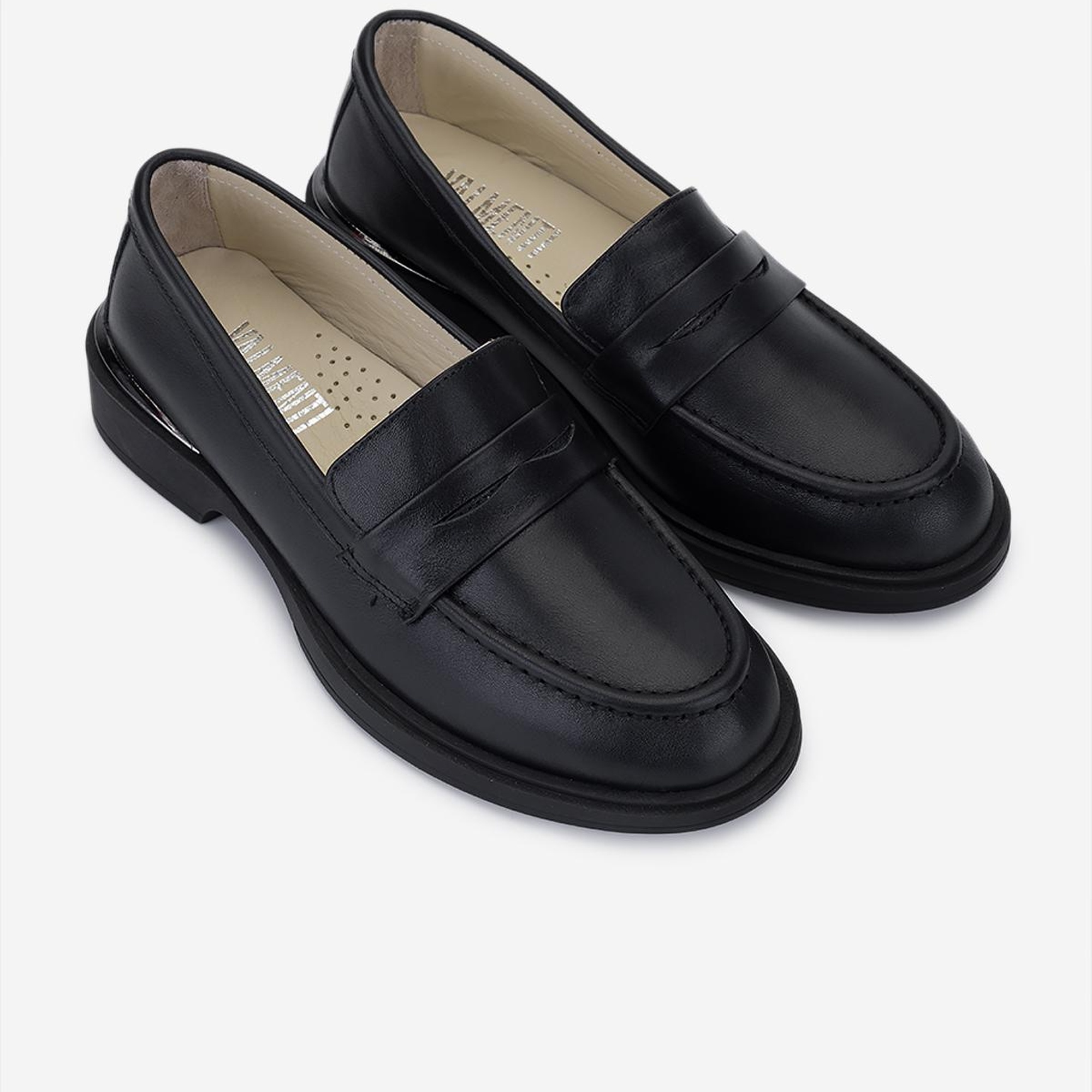 Valmenti Kadın Siyah Deri Loafer Ayakkabı