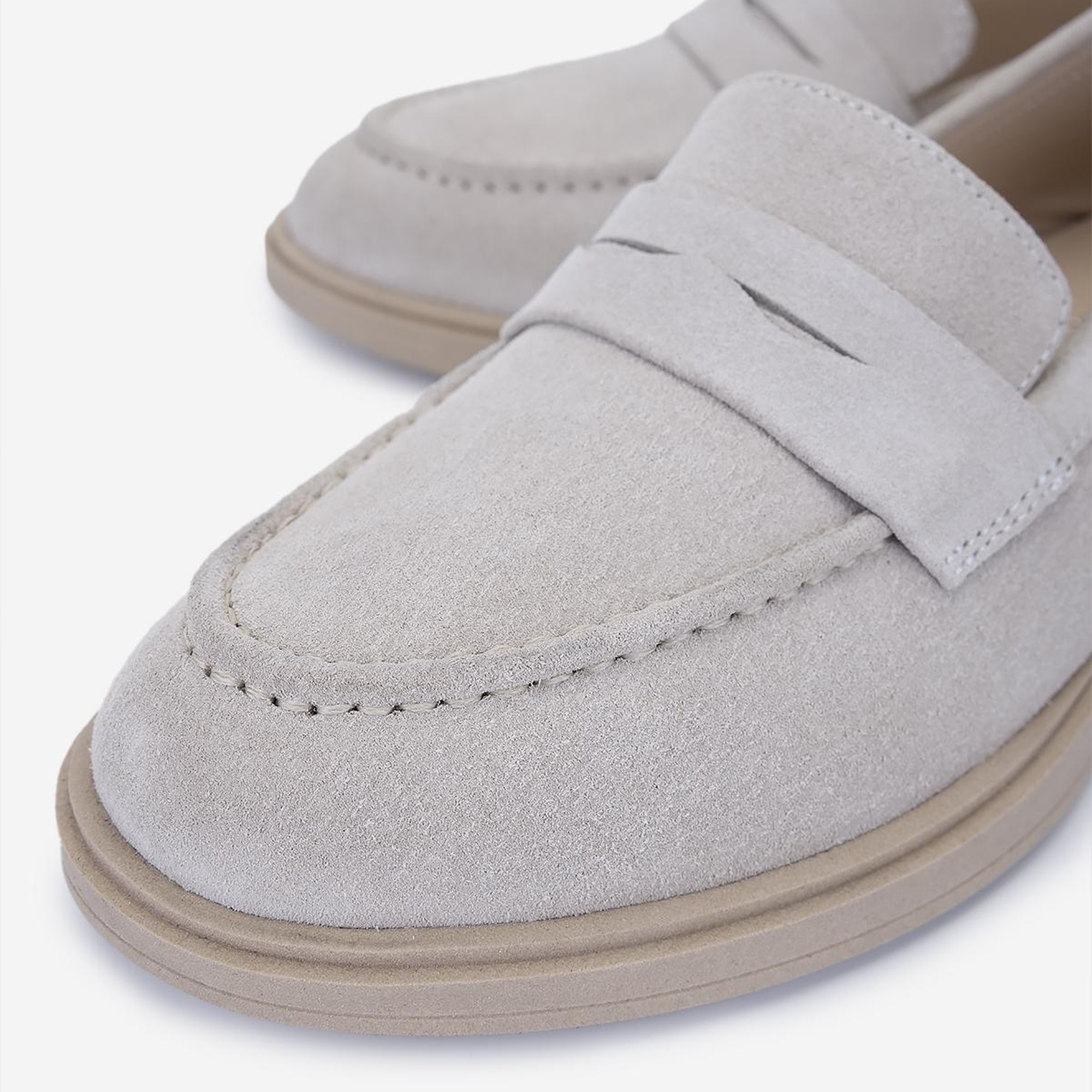 Valmenti Kadın Bej Süet Loafer Ayakkabı