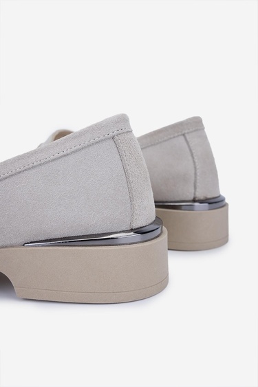  Valmenti Kadın Bej Süet Loafer Ayakkabı