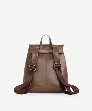  YARGICI Kapaklı Deri Sırt Çantası