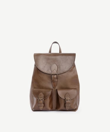  YARGICI Kapaklı Deri Sırt Çantası