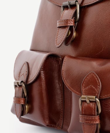  YARGICI Kapaklı Deri Sırt Çantası