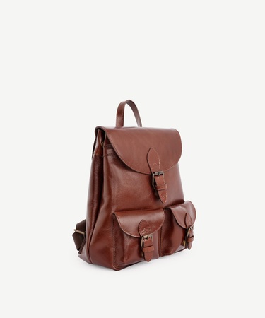  YARGICI Kapaklı Deri Sırt Çantası