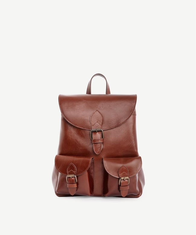  YARGICI Kapaklı Deri Sırt Çantası