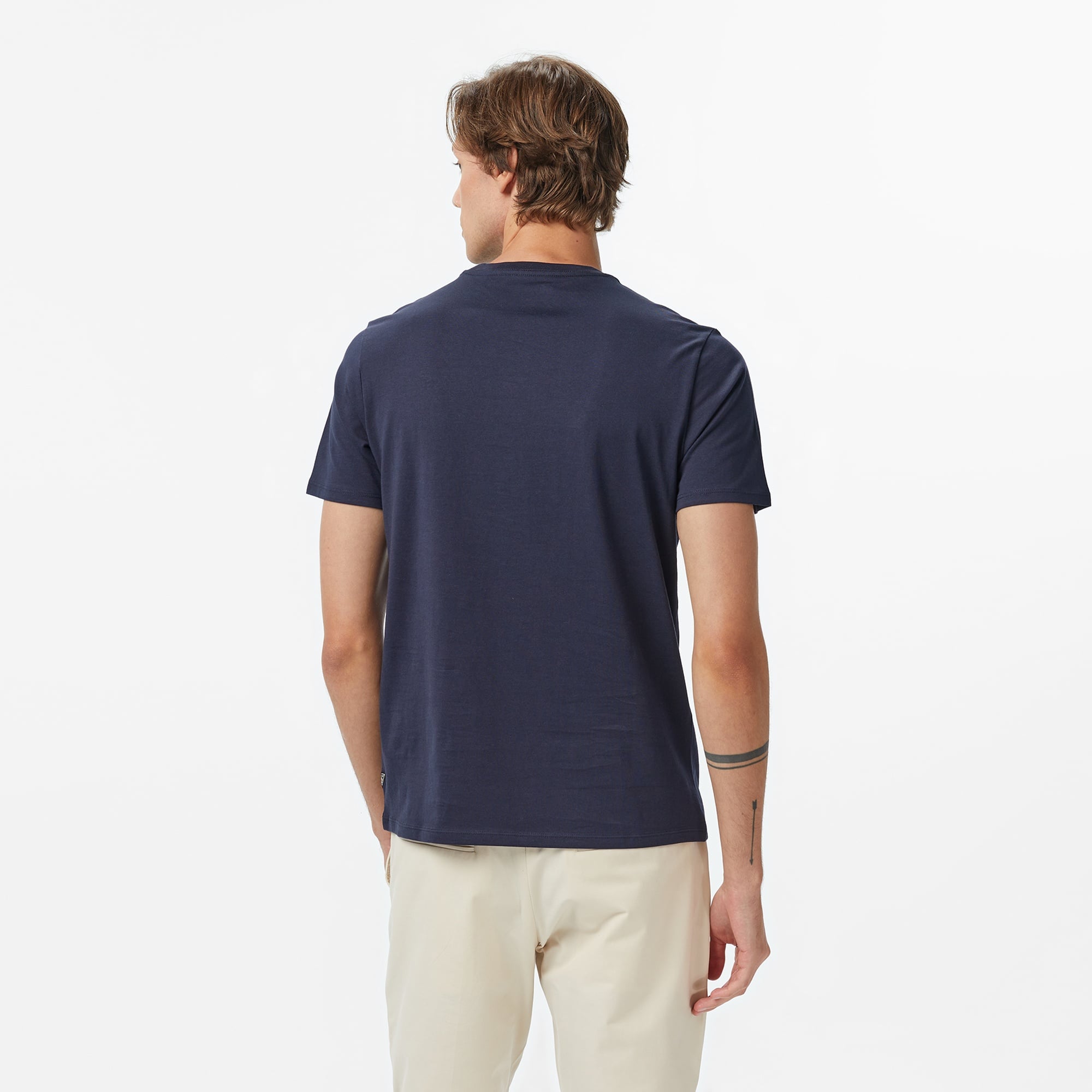 Guess Embosse Regular Fit Erkek Mavi T-Shirt