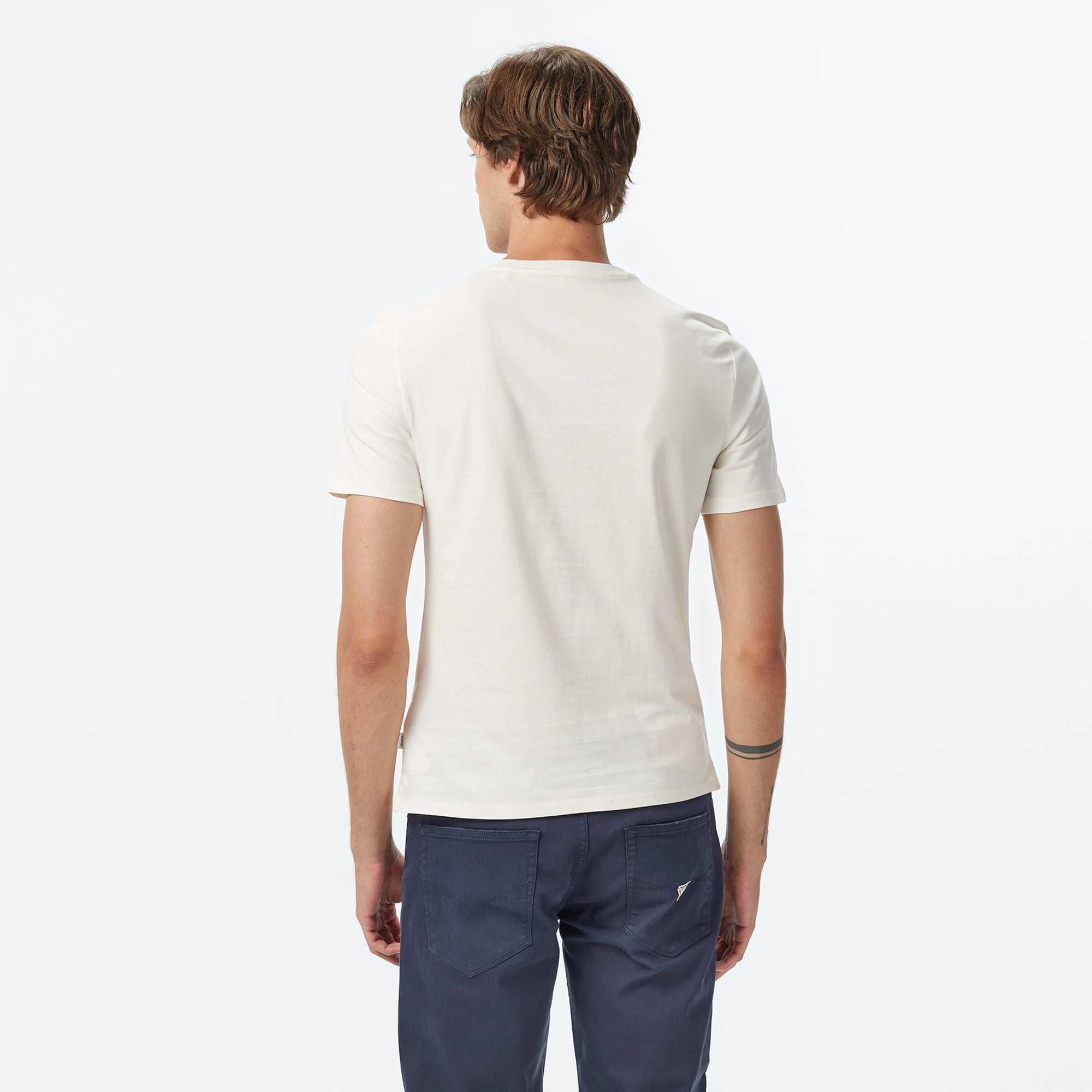 Guess Jeans Slim Fit Erkek Beyaz T-Shirt