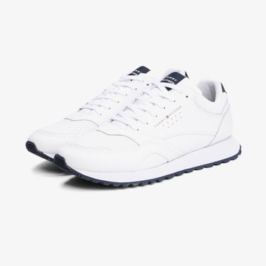  Tommy Hilfiger New Runner Eva Leather Essential Erkek Beyaz Sneaker