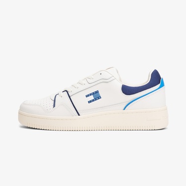  Tommy Jeans Retro Basket Erkek Beyaz Sneaker