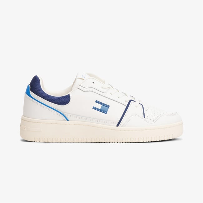  Tommy Jeans Retro Basket Erkek Beyaz Sneaker