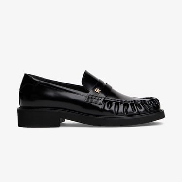  Tommy Hilfiger Square Toe Abrasivato Kadın Loafer Siyah Loafer