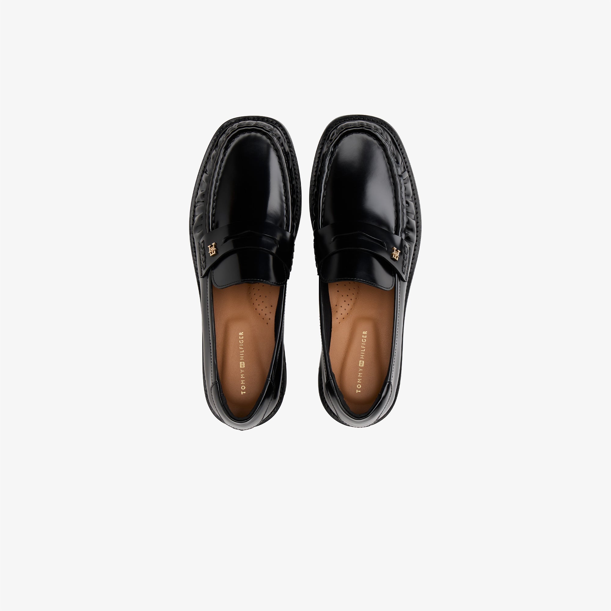Tommy Hilfiger Square Toe Abrasivato Kadın Loafer Siyah Loafer