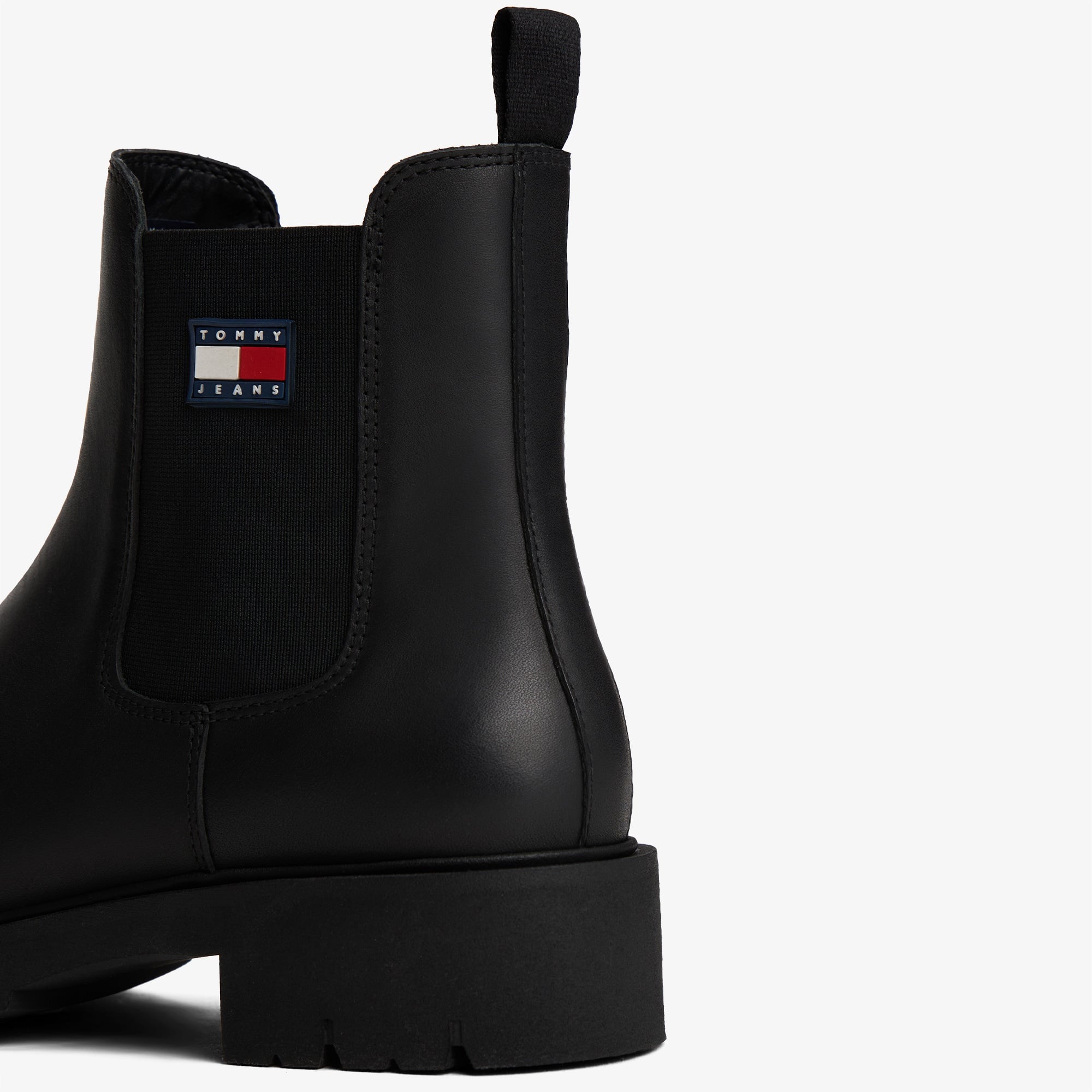 Tommy Jeans Chelsea Leather Kadın Kısa Siyah Bot