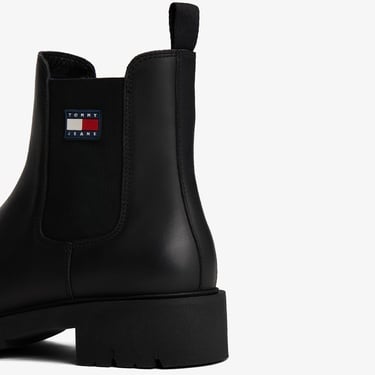  Tommy Jeans Chelsea Leather Kadın Kısa Siyah Bot