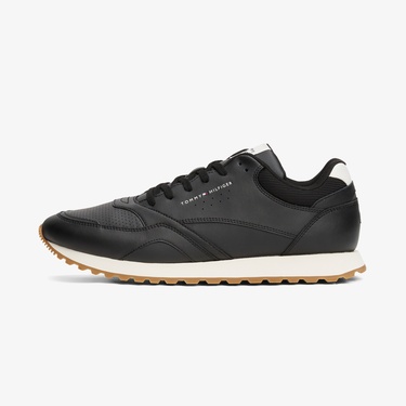  Tommy Hilfiger New Runner Eva Leather Essential Erkek Siyah Sneaker