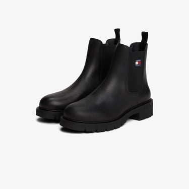  Tommy Jeans Chelsea Leather Kadın Kısa Siyah Bot