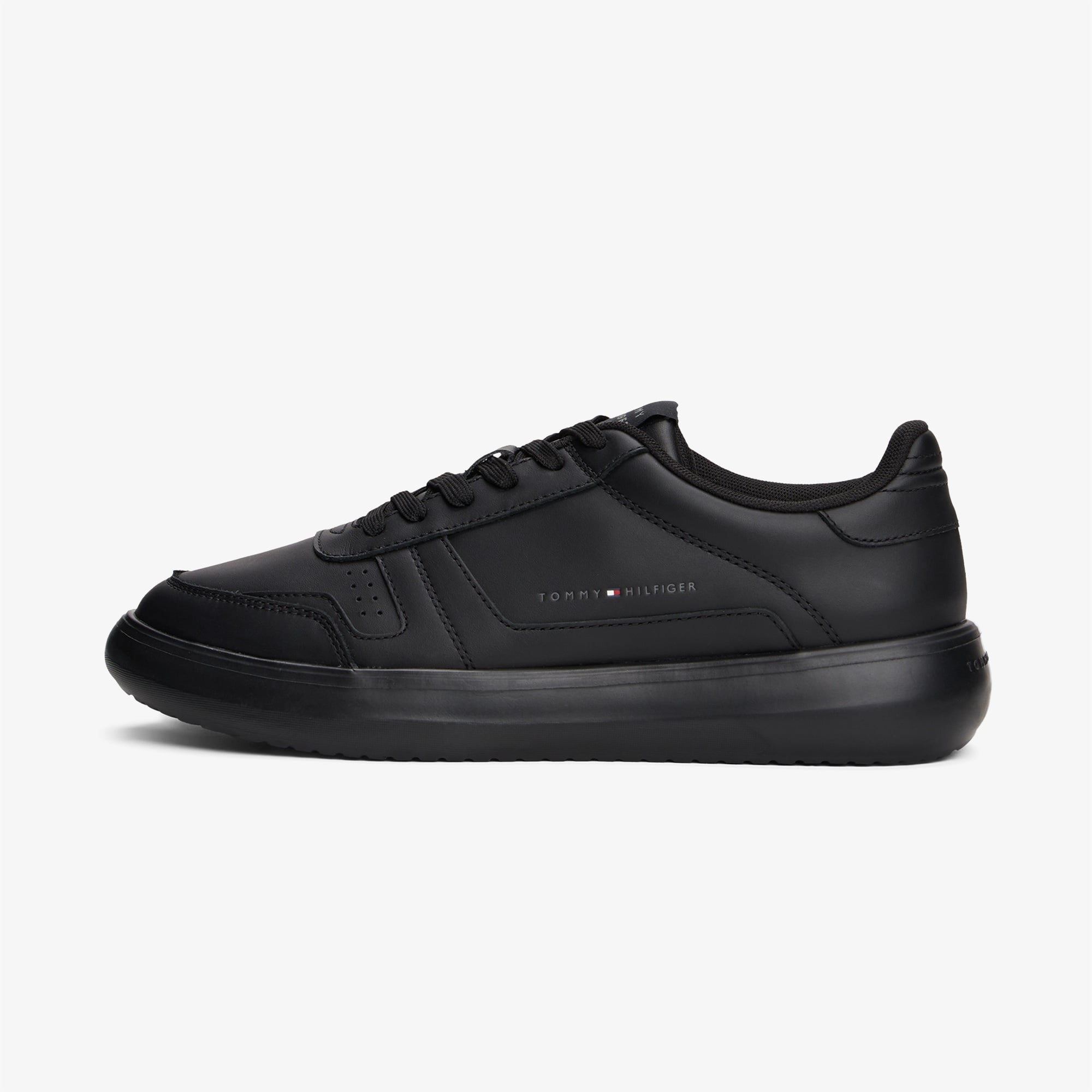 Tommy Hilfiger Modern Lightcup Leather Erkek Siyah Sneaker