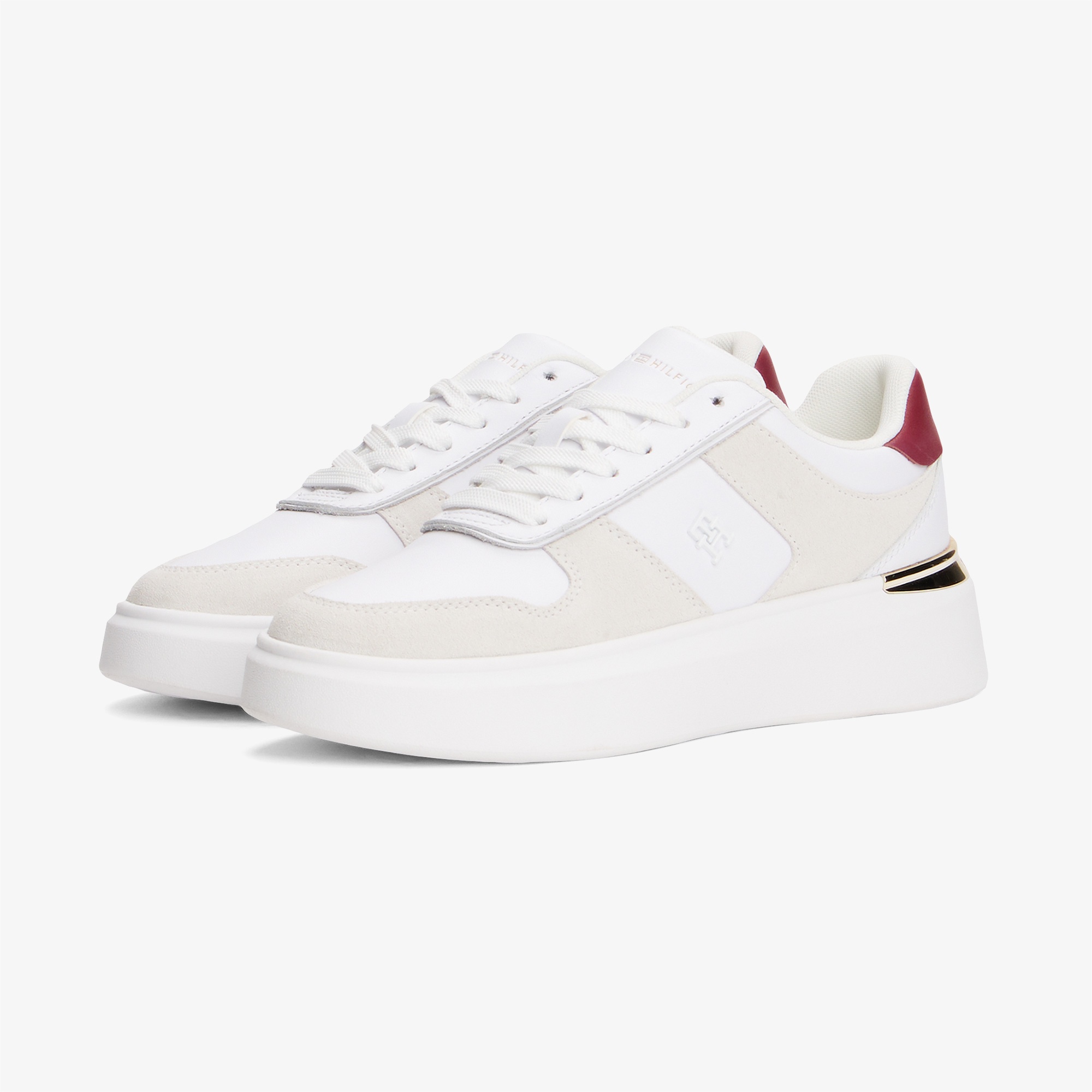 Tommy Hilfiger Fashion Court Mix Kadın Beyaz Sneaker