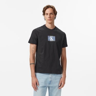  Calvin Klein Box Tape Graphic Erkek Siyah T-Shirt